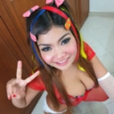 Asian teen with Big natural boobs receives creampie